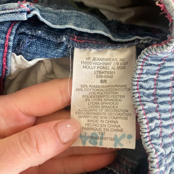 Vintage Y2K 2000s Lee Patchwork Denim Jeans with Flower Appliques, Size 6 - Picture 7 of 7